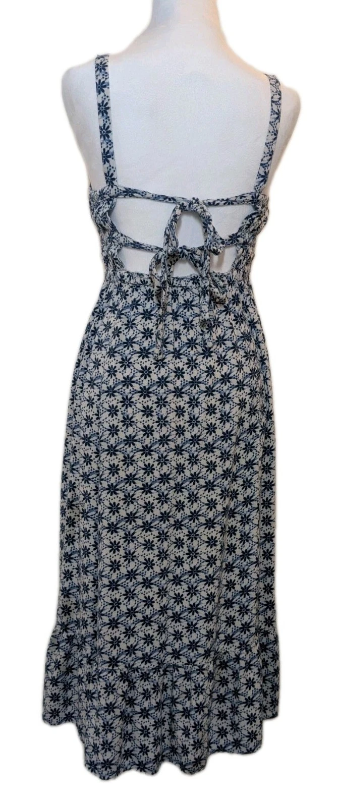 OFF WHITE Abito estivo AEROPOSTALE blu bianco sporco floreale XSmall 0120