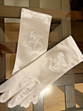 Masonic Past Matron Eastern Star Gloves Stretch Satin Fabric Fits all Sizes