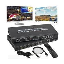 4K HDMI 4X1 Multiviewer with PIP USB3.0 Video Capture SIGRAPID Screen Divider...