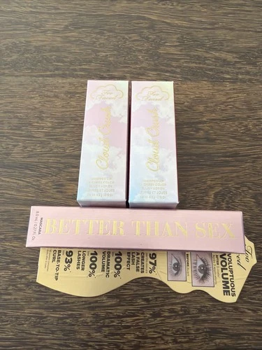 TOO FACED LOT of 3 Items $85 Total Retail Value Cloud Crush & Mascara NEW IN BOX - product listing photo