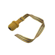 Gold Portepee mit blau gestreifter goldfabige Tresse - grosse Ausf&uuml;hrung
