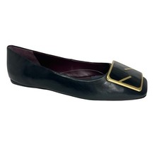 Franco Sarto Flexa Amaya 3 Square Toe Flats Black Leather Size 8.5M