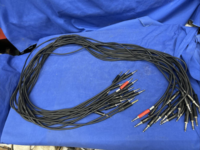 Lot of 18 Neutrik Jack NP 3 TB Black patch Canare L-E46S cable appx 69'' long