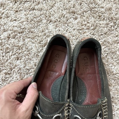 Vintage Gucci Horsebit Loafers Green Leather Made In Brazil Size 40 / USA 7 Vintage Gucci Horsebit Loafers Green Leather Made In Brazil  main image 3