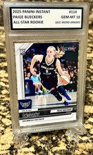 PAIGE BUECKERS 2025 PANINI ALL-STAR ROOKIE GRADED GEM-MT 10 Rookie #114. COA!