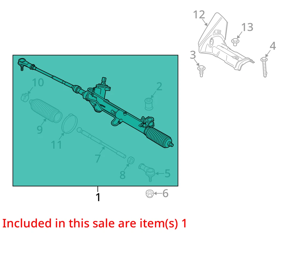 2010 - 2013 福特 Transit Connect 转向齿轮架和小齿轮 RDDJR — 第 2/3 张图片