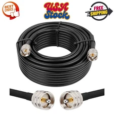 RG8x Coaxial Cable 75ft,CB Coax Cable 50 Ohm,UHF PL259 Male to Male Low Loss...