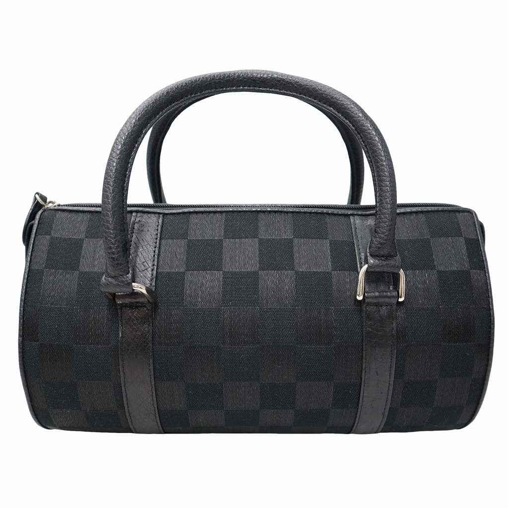 Select Checkered Pattern Leather Cylindrical Hand… - image 2