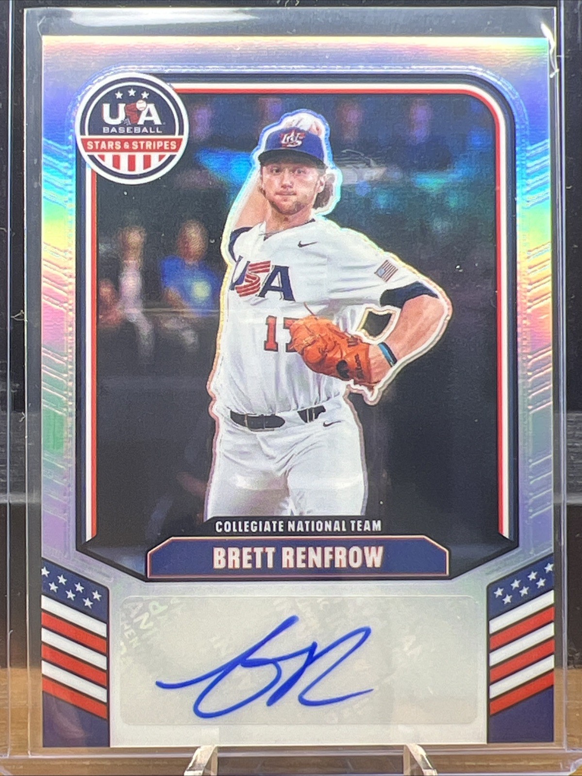 BRETT RENFROW 2026 PANINI STARS & STRIPES PRIZM USA SILVER AUTO /149