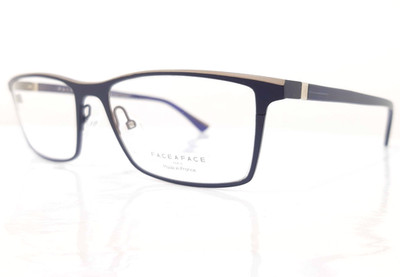 Face a Face Brille ARROW 2 9368 Metall Rechteckig Dunkel Blau France 57 18 140