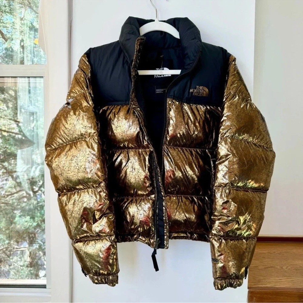 The North Face 1996 Retro Nuptse Puffer Jacket Copper Gold Black XS thumbnail 10