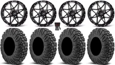ITP Tornado 14" Wheels Black 27" MotoVator Tires Kawasaki Teryx Mule