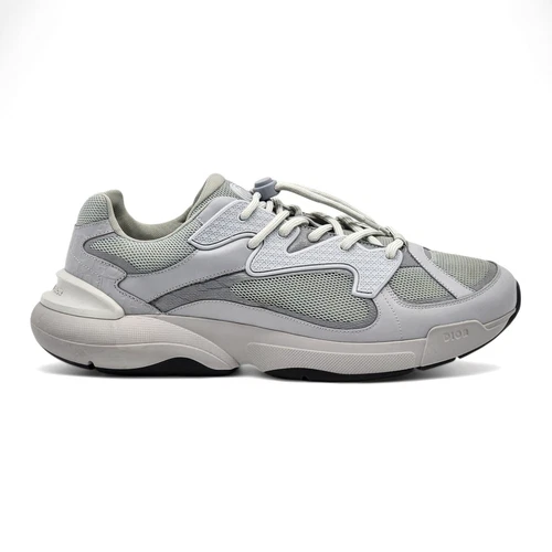 Baskets Dior B24 Maille et cuir Gris 47,5 14,5