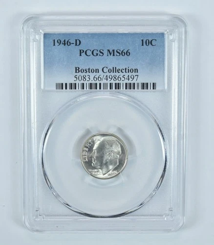 1946-D Roosevelt Dime Boston Collection MS66 PCGS Blue Label *7143