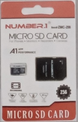 NUMBER 1 Micro SD Card with Full Size Adapter 256 GB