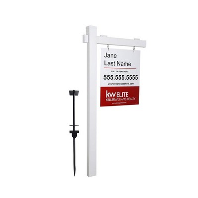 Vinyl PVC Real Estate Sign Post 6ft. Tall (4''x 4''x 72'') Realtor Yard Sign Pos...