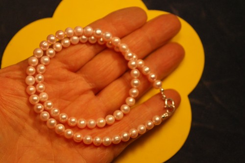 Beautiful Necklace With Natural Freshwater Pink Pearls 16" Inch Long In Gift Box - Picture 8 of 9