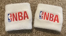 NBA - 2 Pack White Absorbent Cotton Terry Performance Comfort Wrist Bands