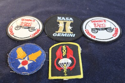 NASA Embroidered Patches. Gemini Mission. Five For One Price. Free Shipping.