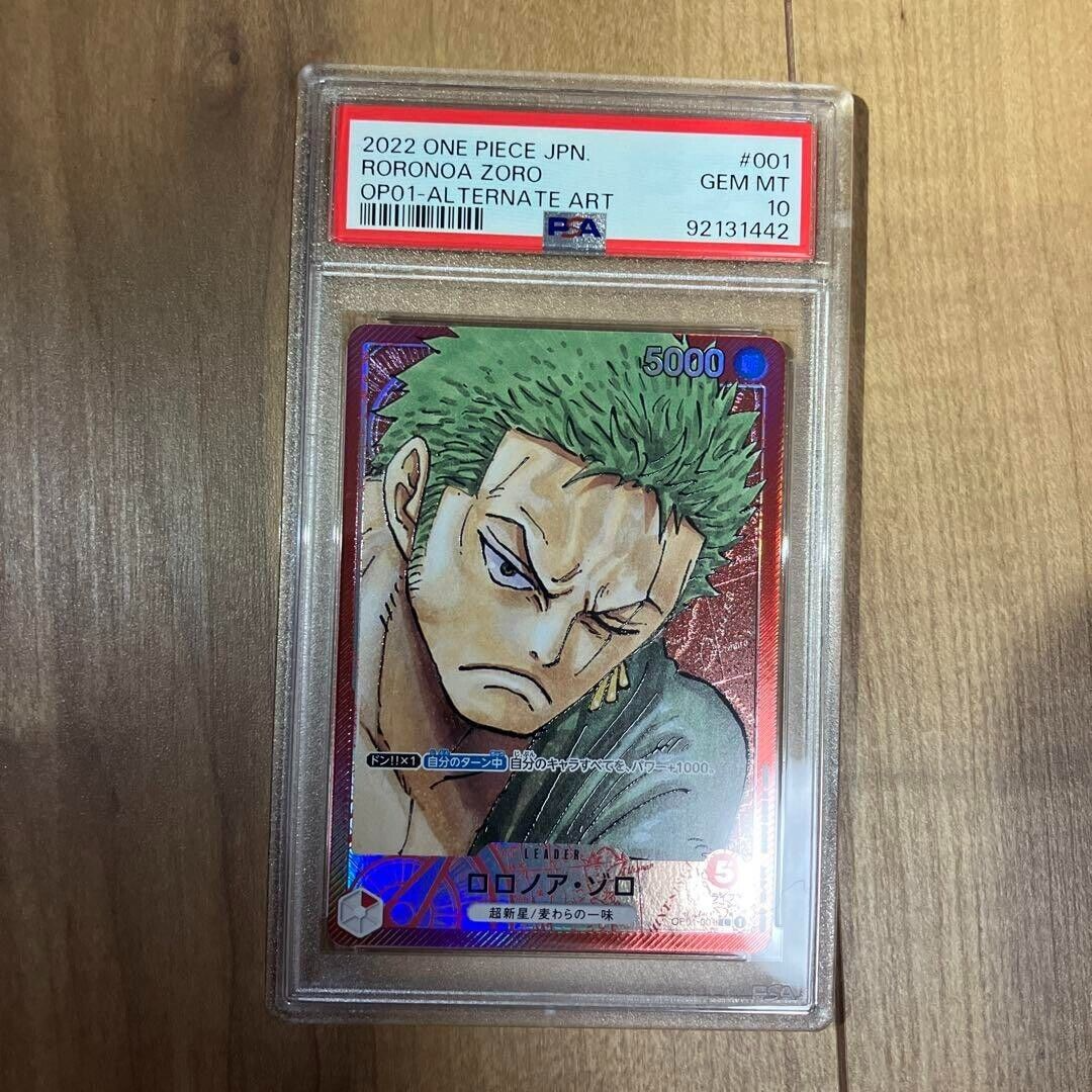 PSA 10 Roronoa Zoro OP01-001 Leader Alt Art Japanese One PSA 10 Roronoa Zoro OP01-001 Leader Alt Art Japanese One