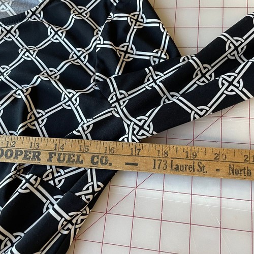 Lauren Ralph Lauren Black White Geometric Print Faux Wrap Dress Size 4 Old Money - Picture 7 of 9