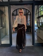 ZARA NWT 129 WOMAN MIXED MIDI DRESS ZW COLLECTION BLACK  9053/219 SIZE XS