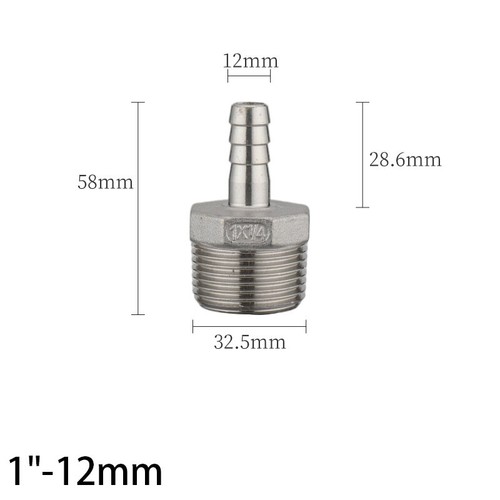 Stainless Steel Male Thread Fitting Straight Barb Hose Tail Connector 6mm~50mm - Picture 51 of 58