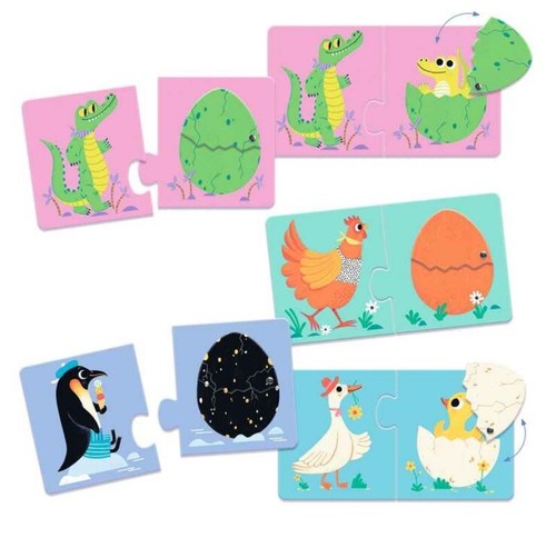 Rompecabezas para niños dúo edad 2+ huevos divertidos juego para niños pequeños 6 rompecabezas animales en caja - Imagen 2 de 5