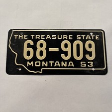 1953 Wheaties Montana MT metal bicycle license plate cereal premium 68-909