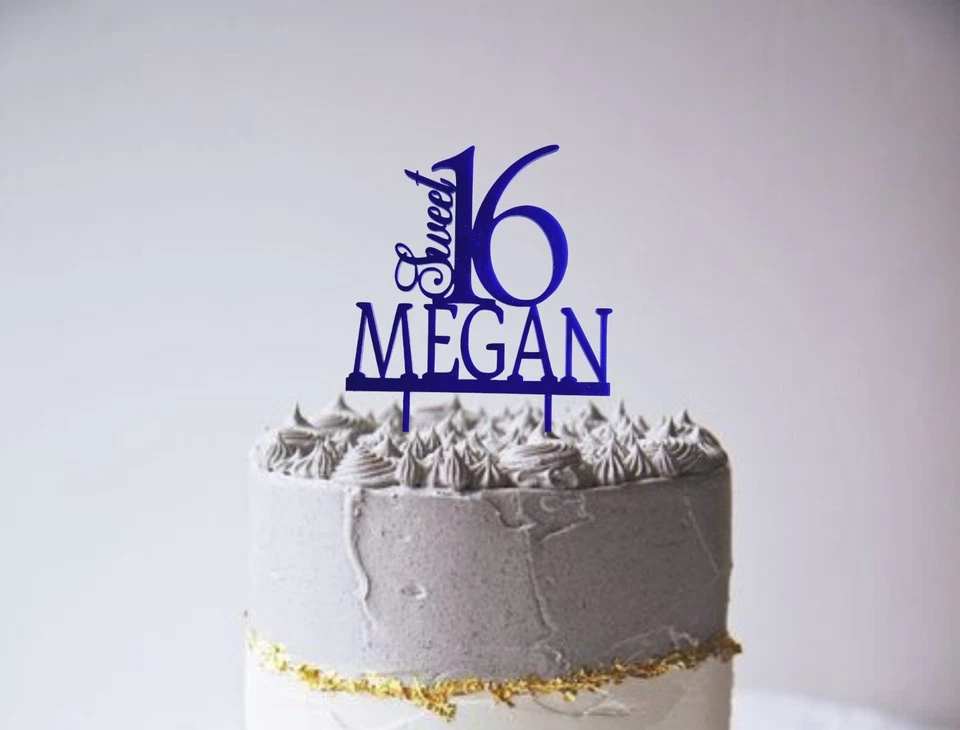 Украшение для торта Sweet 16/Happy Sweet Sixteen на день рождения/дерево, акрил - Изображение 2 из 4