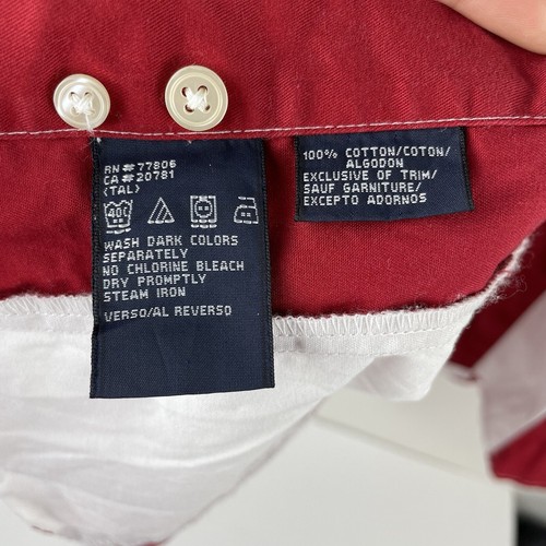 VTG Tommy Hilfiger USA Button Down Shirt Mens Large Long Sleeve American Flag - Picture 5 of 12