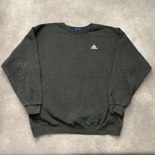 Vintage 90s Adidas Team Mini Logo Sweatshirt Size L Made In USA Fade Embroider