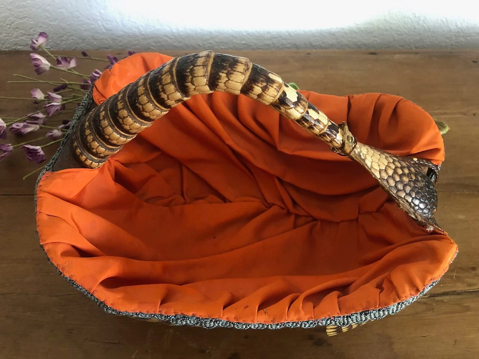 1906 Original Armadillo Shell Folk Art Basket lined Taxidermy Purse Handbag RARE - Image 3 of 4