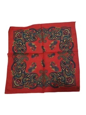 VTG Wamcraft Multicolor Paisley Western All Cotton Bandana RN 14193 USA FLAWS