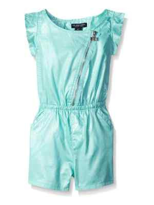 US Polo Assn Baby Girls' Asymmetrical Zip Front and Short Romper MSRP $34.00