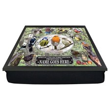 Garden Birds Laptray Personalised Cushioned Base Dinner TV Lap Tray Gift Idea