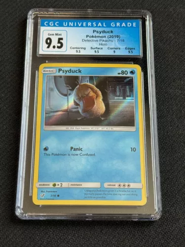 Pokemon Detective Pikachu Common Holo Psyduck 7/18 CGC 10 (9.5) Gem Mint