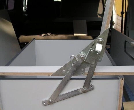 Kit 2 Herrajes Asiento Arcón Cama para Furgoneta Camper Bisagras NO HOMOLOGABLE - Imagen 5 de 7