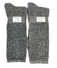 MERINO WOOL (80%) 2-PAIR CREW/SHORT BOOT LENGTH KHAKI/BLACK SZ LG FITS 8-12 SHOE