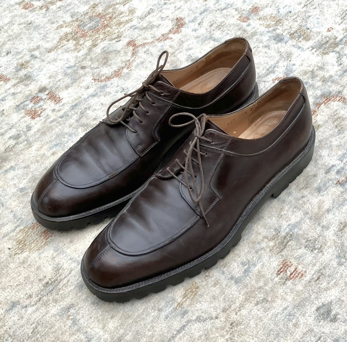 Salvatore Ferragamo Brown Oxfords Lug Soles Sz 10.5 | eBay