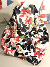 Large Island Hibiscus Flower Gift USA Fashion Scarf Vintage EUC Floral 55" X 29"