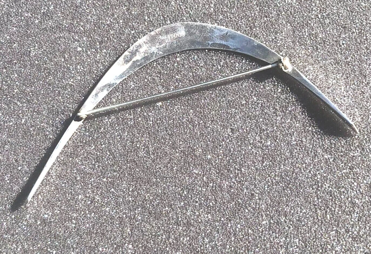 Sterling Betty Cooke design minimalist boomerang Brooch 873ab 8