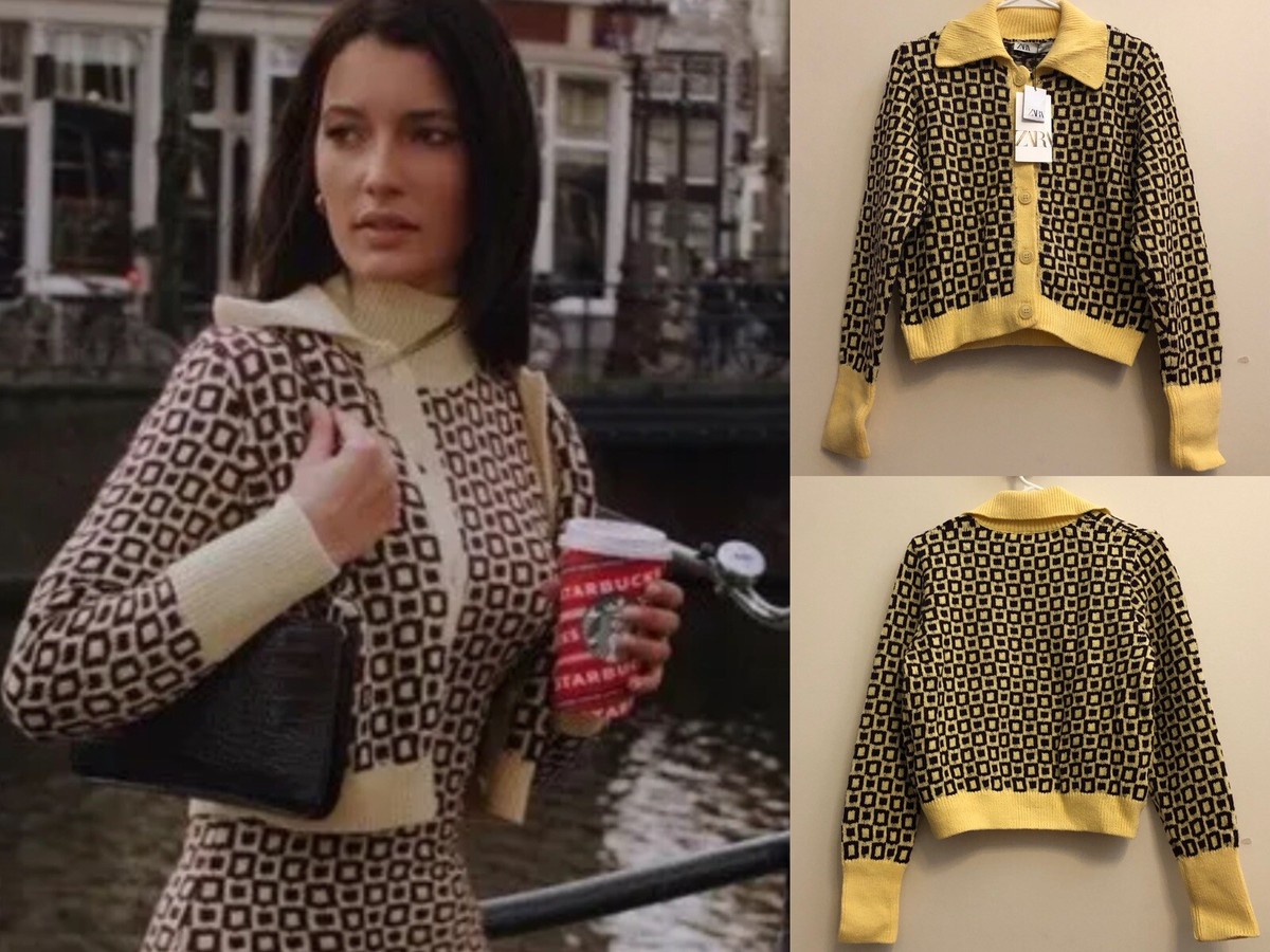 geometric jacquard sweater zara