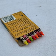 Vintage Box of 7 Crayola Fluorescent Crayons 1988 Rare Box Discontinued HTF