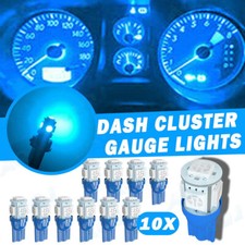 10x Blue T10 194 Led Bulbs For Instrument Panel Gauge Cluster Dash Light
