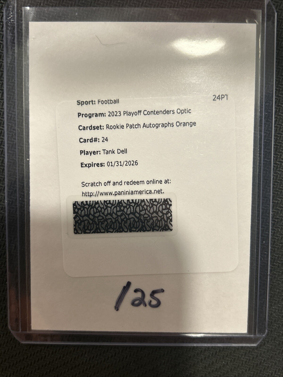 2023 Contenders Optic Tank Dell Orange Prizm RPA Patch Auto /25 Texans RC #24