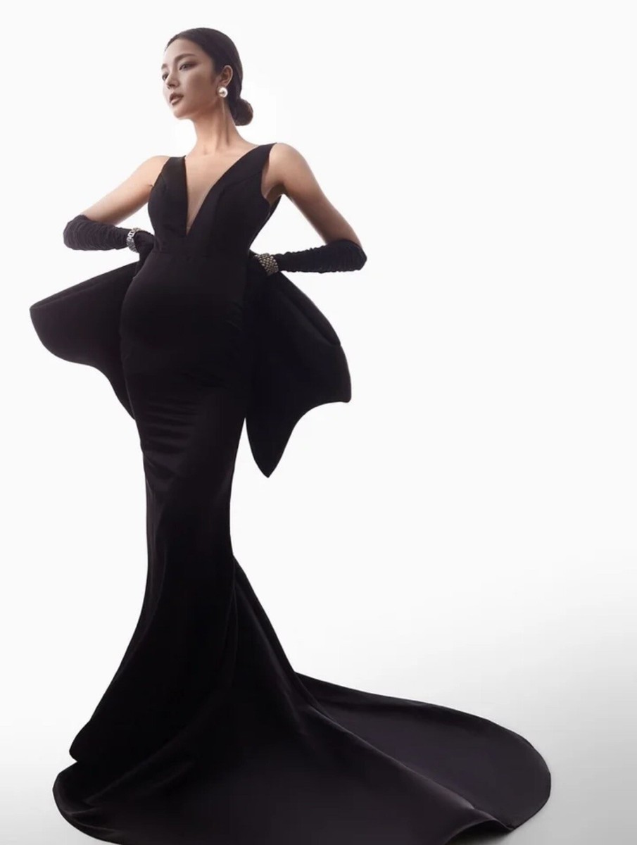 Maternity Dress Black With Bow | eBay