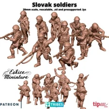 Eskice Miniatures WW2 Slovak Soldiers Infantry Squad Bolt Action WWII 28mm 15 20