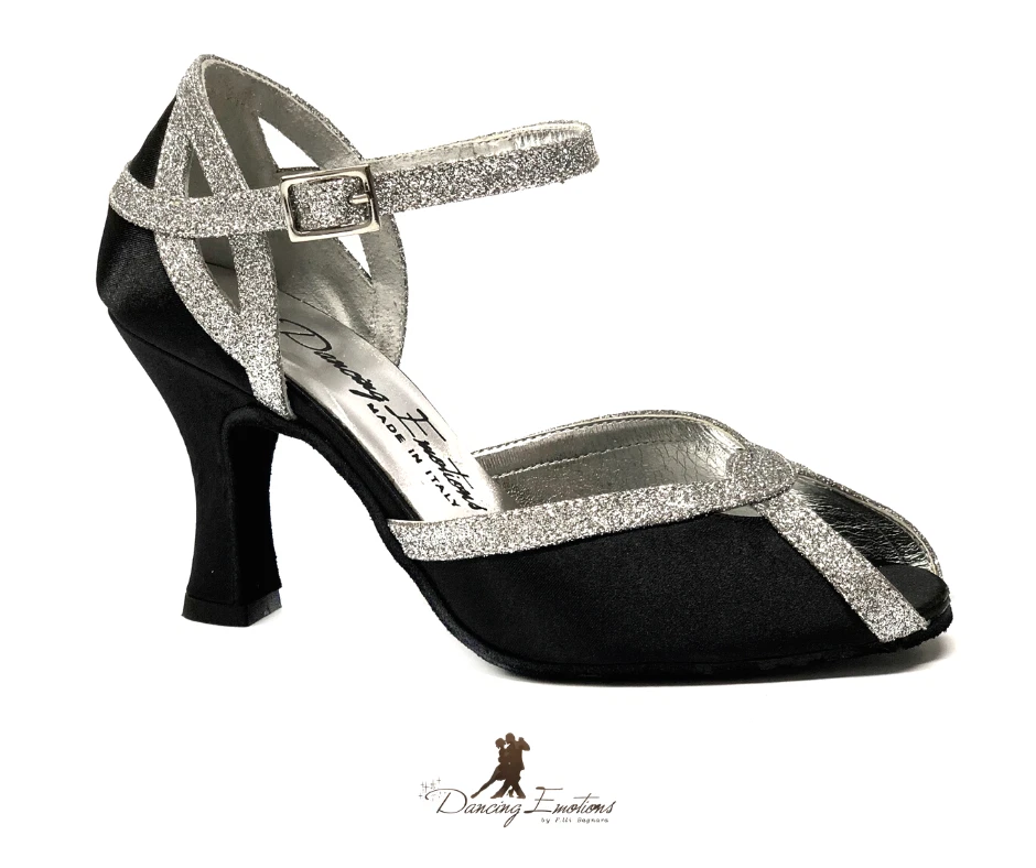 Scarpe da top ballo latino argento