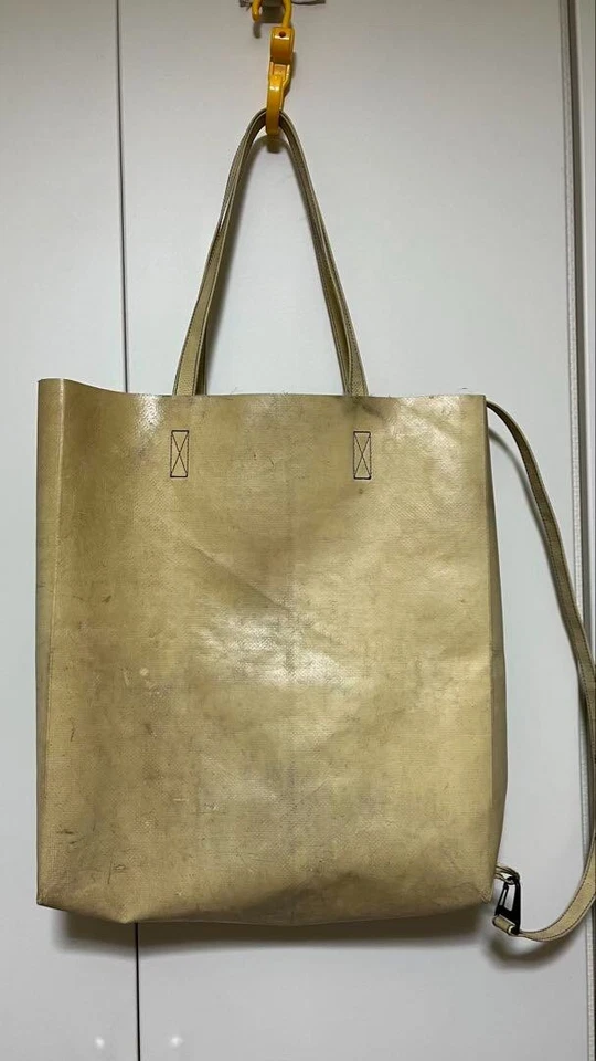 FREITAG JULIEN Tote Hand Backpack 2way Bag BEIGE × GREEN RARE Model USED - Image 4 of 4